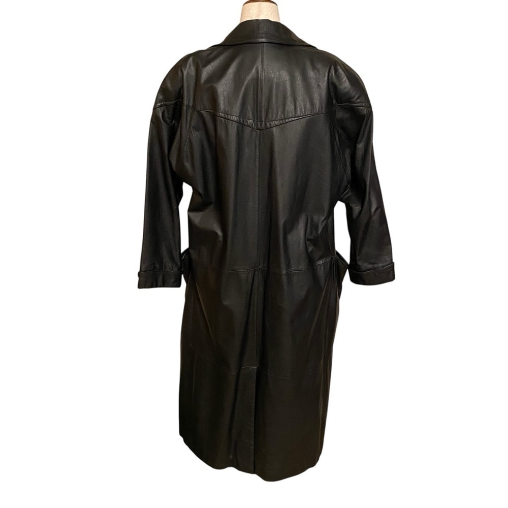 VINTAGE 90's Avanti Genuine Leather Trench Coat - Picture 10 of 12